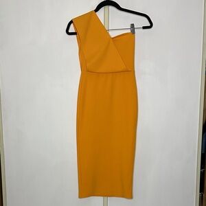 Elegant Orange One-Shoulder Dress
